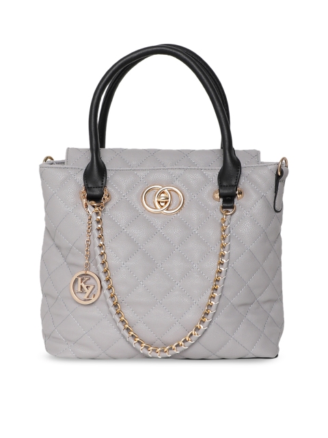 

Kazo Grey Solid Leather Handheld Bag