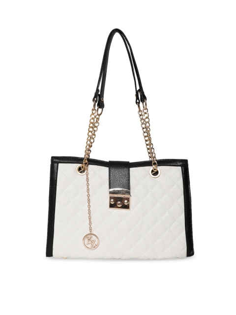 

Kazo White & Black Colourblocked Leather Shoulder Bag
