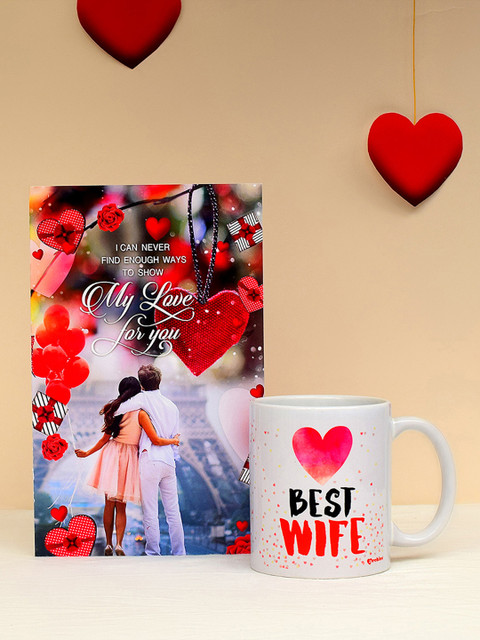 

Archies Multicoloured Printed Ceramic Mug with Greeting Card, Multi