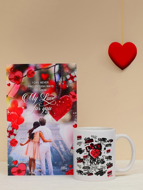 

Archies Love Gifts Multicoloured Printed Ceramic Mug with Greeting Card, Multi
