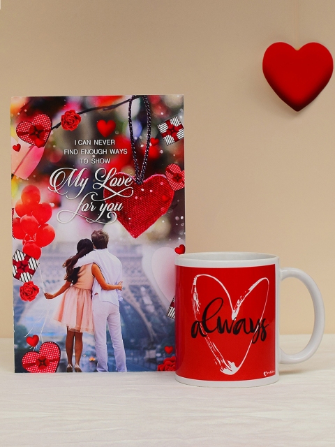 

Archies Love Gifts Multicoloured Printed Ceramic Mug with Greeting Card, Multi