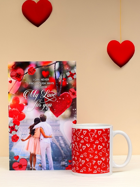 

Archies Love Gifts Multicoloured Printed Ceramic Mug with Greeting Card, Multi