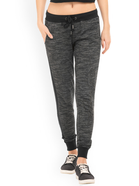 

Ed Hardy Women Grey Self-Design Joggers