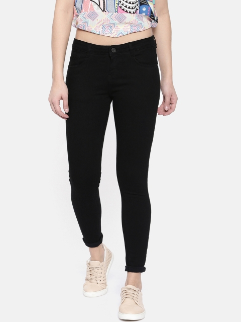 

ZHEIA Women Black Skinny Fit Mid-Rise Clean Look Stretchable Jeans