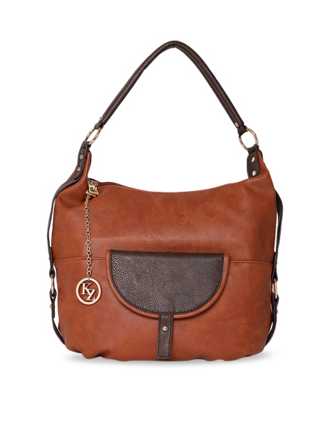 

Kazo Tan Brown Leather Solid Hobo Bag