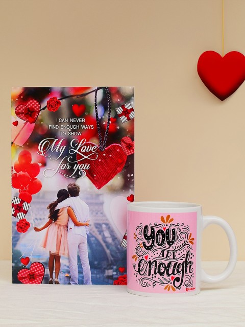 

Archies Love Gifts Multicoloured Printed Ceramic Mug with Greeting Card, Multi