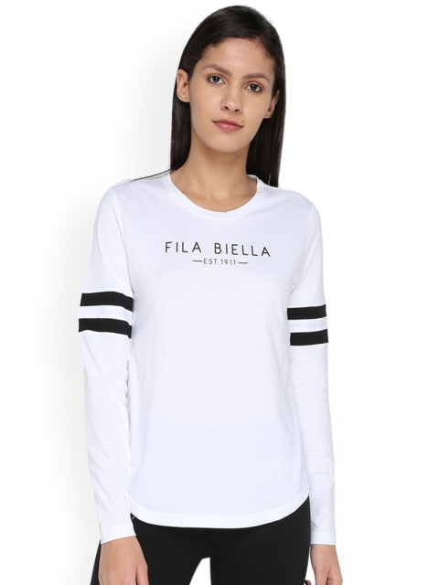 

FILA Women White JUDY Printed Round Neck T-shirt