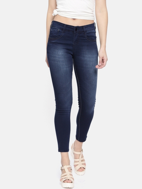 

ZHEIA Women Blue Skinny Fit Crop Mid-Rise Clean Look Stretchable Jeans