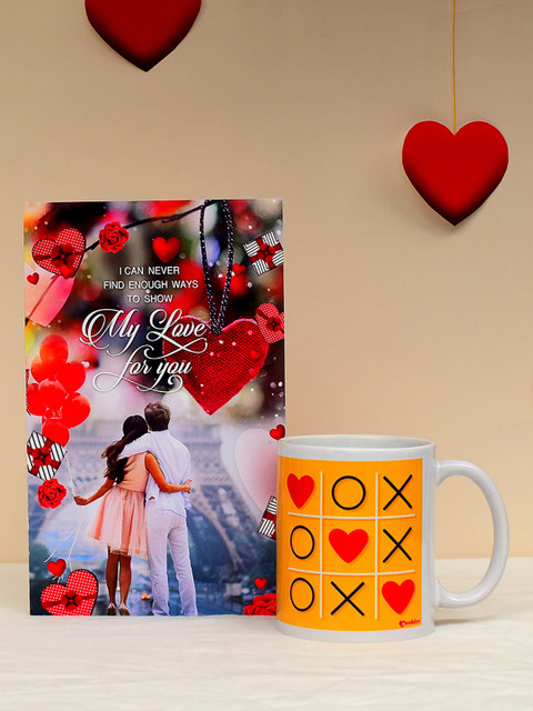 

Archies Love Gifts Multicoloured Printed Ceramic Mug with Greeting Card, Multi