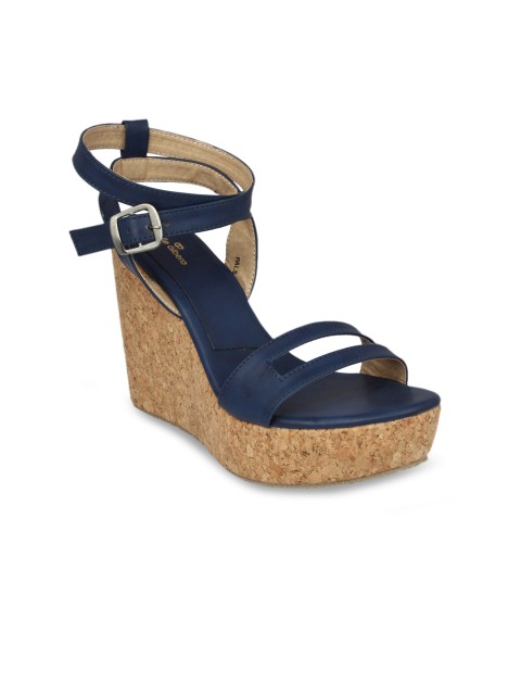 

pelle albero Women Blue Solid Wedges