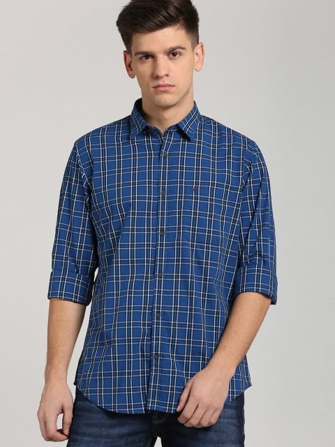 

Peter England Casuals Men Blue Slim Fit Checked Casual Shirt
