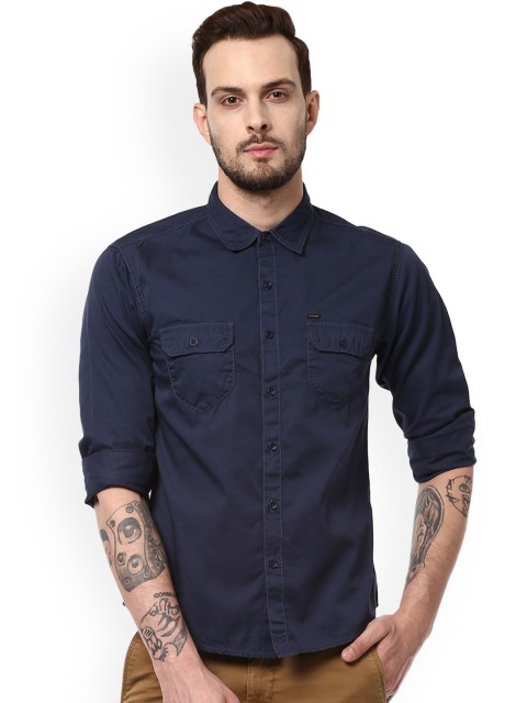 

SPYKAR Men Blue Slim Fit Solid Casual Shirt