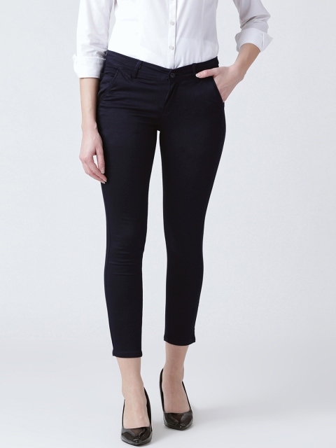 

Devis Women Blue Urban Slim Slim Fit Solid Regular Trousers