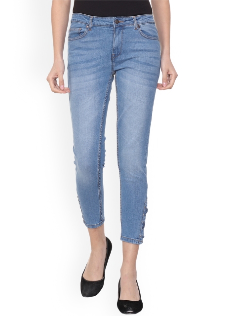 

People Women Blue Regular Fit Mid-Rise Clean Look Jeans