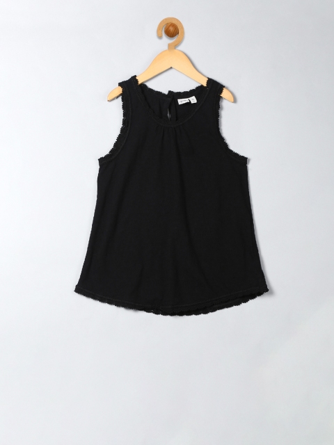 GAP Girls Black Crochet Trim Top
