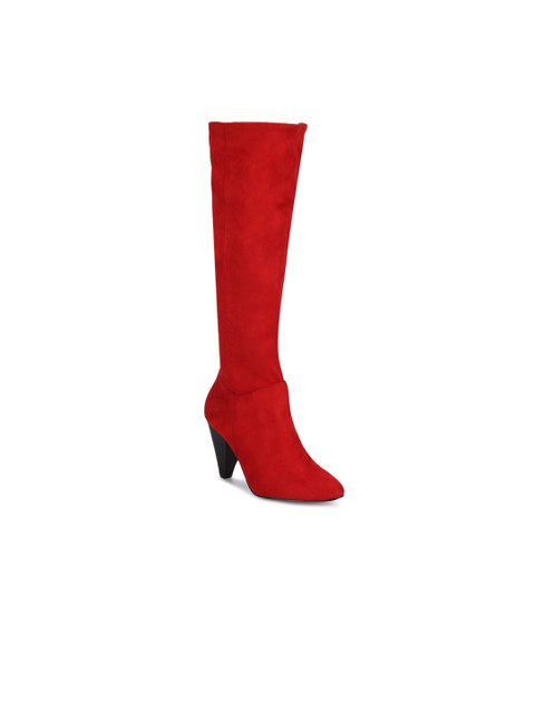 

Truffle Collection Women Red Solid Heeled Boots
