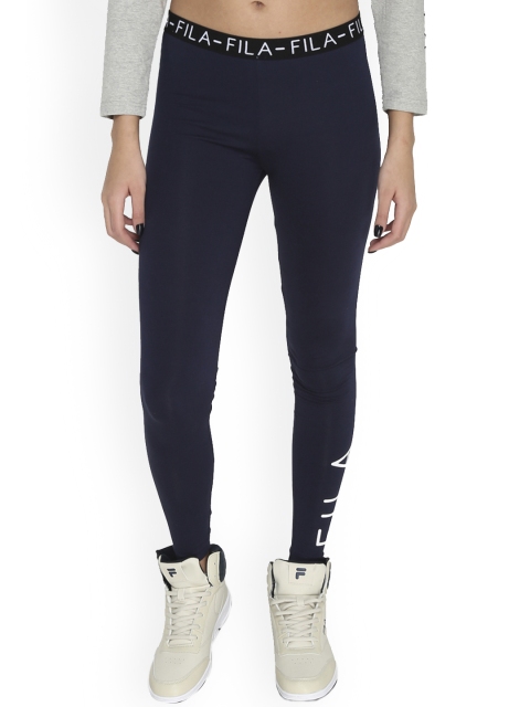 

FILA Women Solid Navy Blue ISOTTA Slim Fit Tights
