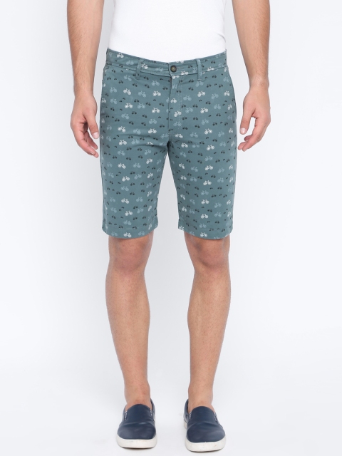 

Basics Men Grey Printed Regular Fit Regular Shorts