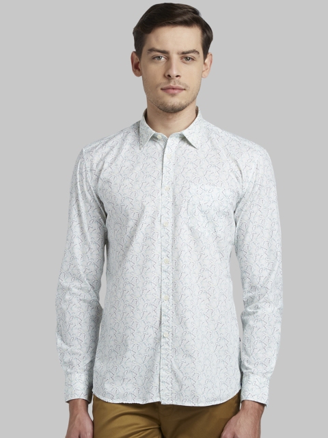 

Parx Men Green Slim Fit Printed Casual Shirt