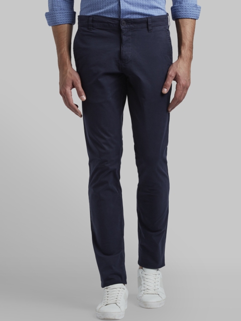 

Parx Men Navy Blue Slim Fit Solid Regular Trousers