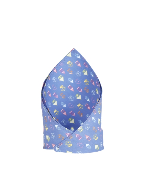 

SIMON CARTER LONDON Men Blue Printed Pocket Square