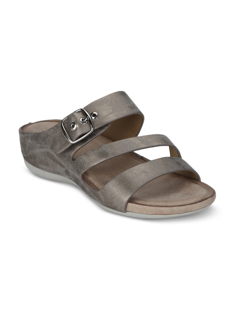 

Mode by Red Tape Women Silver-Toned Solid Open Toe Flats