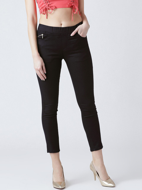 

Devis Women Navy Blue Solid Skinny Fit Jeggings