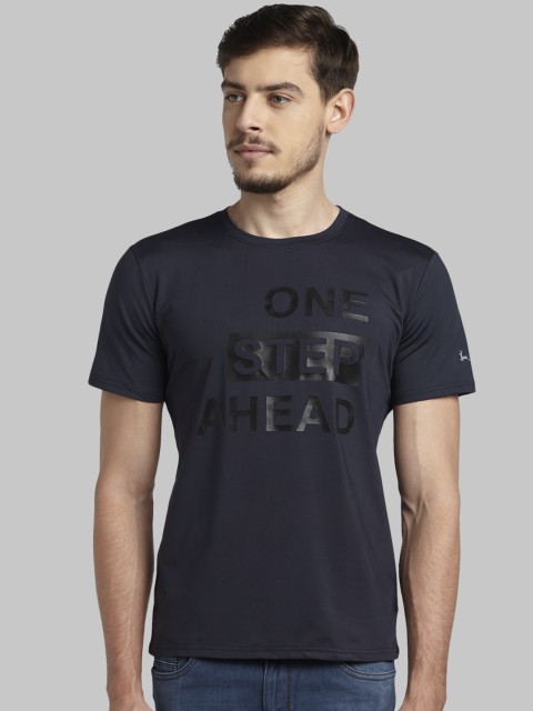 

Parx Men Navy Blue Printed Round Neck T-shirt