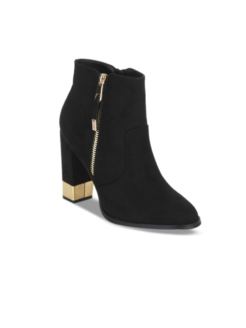 Truffle Collection Women Black Solid Heeled Boots