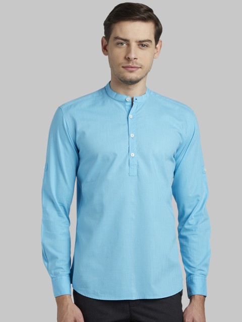 

Parx Men Turquoise Blue Slim Fit Solid Casual Shirt