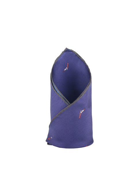 SIMON CARTER LONDON Men BuePrinted Pocket Square, Blue