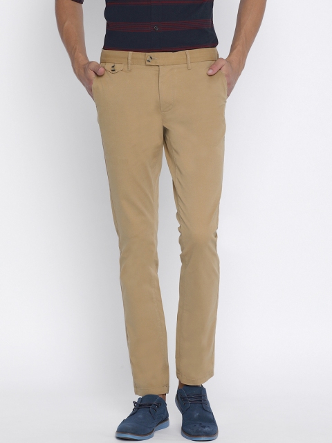 

Basics Men Khaki Tapered Fit Solid Regular Trousers