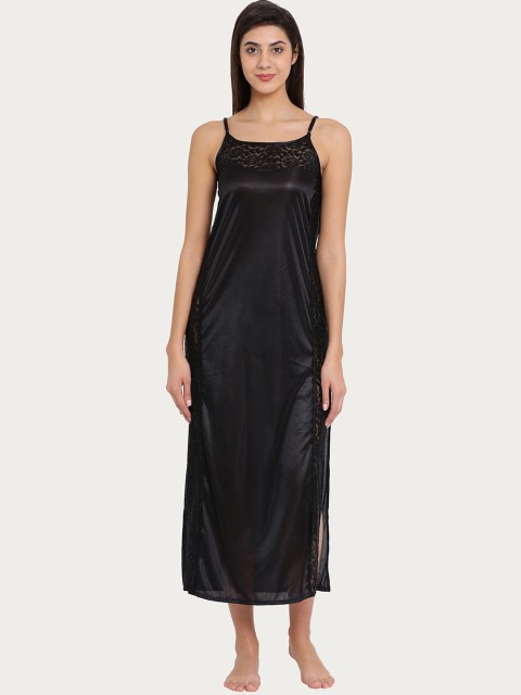 

Clovia Women Black Solid Nightdress