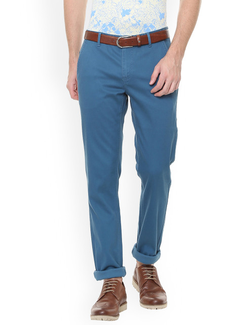

Allen Solly Men Blue Slim Fit Solid Regular Trousers