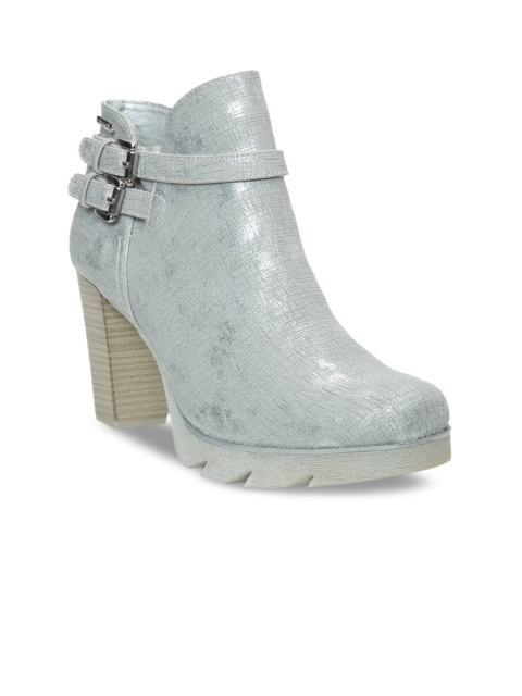 

Bugatti Women Off-White Solid Heeled Boots