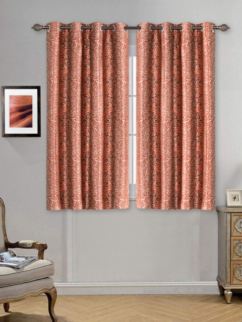 

Deco Window Set of 2 Regular Window Curtains, Rust