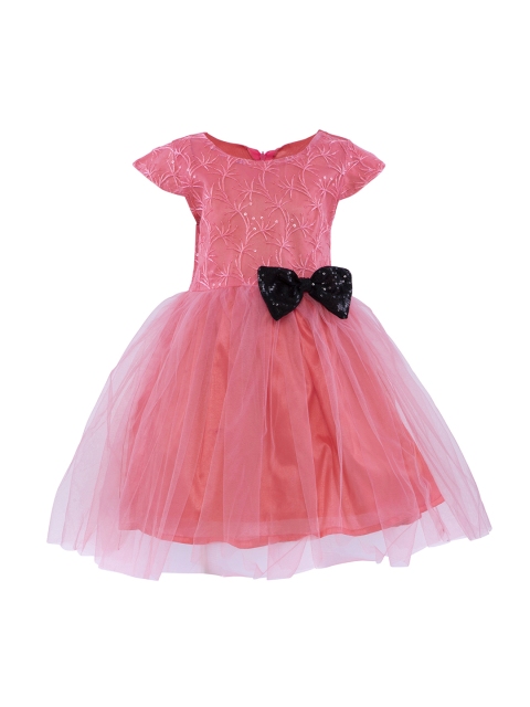 

Stylo Bug Girls Peach-Coloured Solid Fit and Flare Dress