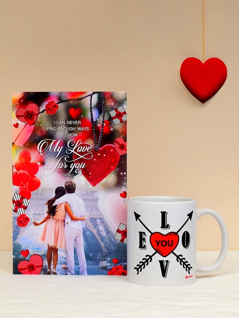 

Archies Love Gifts Multicoloured Printed Ceramic Mug & Greeting Card Set, Multi