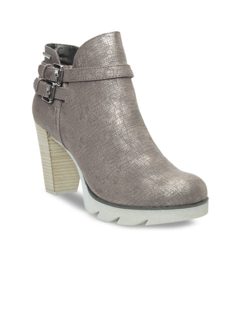 

Bugatti Women Taupe Solid Heeled Boots
