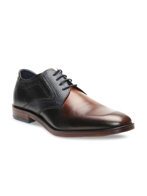 

Bugatti Men Brown & Blue Leather Formal Derbys