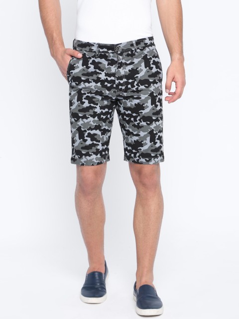 

Basics Men Grey Printed Regular Fit Shorts