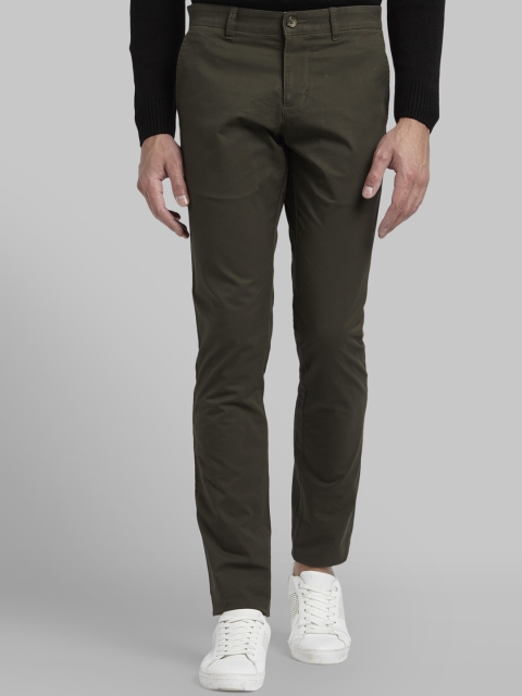

Parx Men Green Slim Fit Solid Regular Trousers