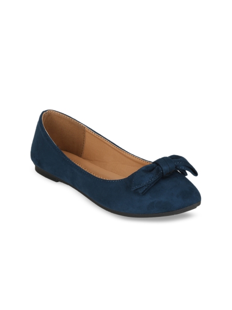 

Mode by Red Tape Women Teal Blue Solid Synthetic Ballerinas