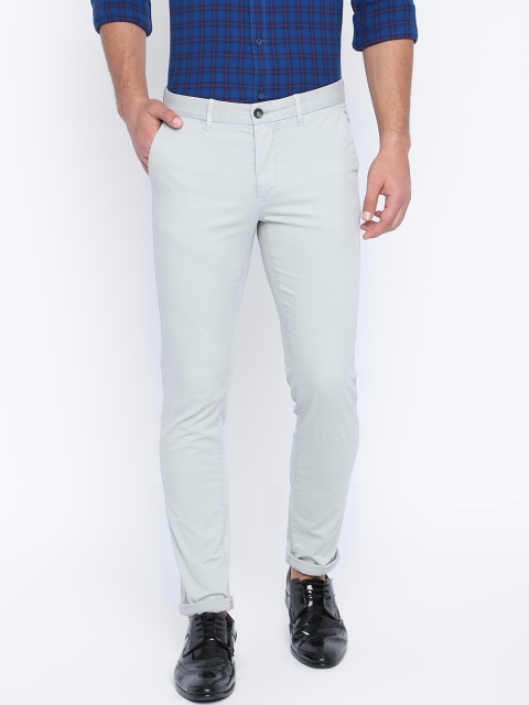 

Basics Men Grey Tapered Fit Solid Regular Trousers