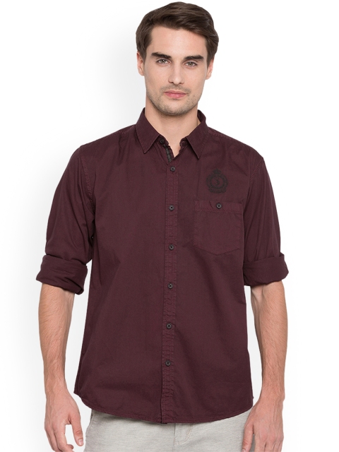 

SPYKAR Men Purple Slim Fit Solid Casual Shirt