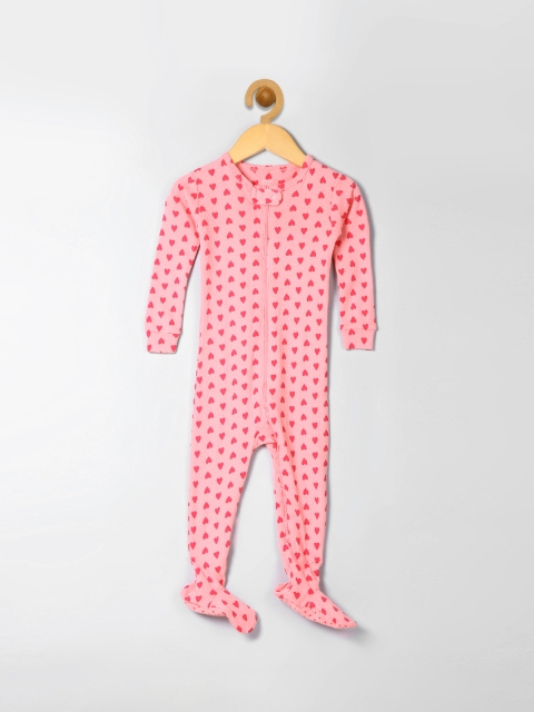 

GAP Girls Pink Mini Heart Footed Sleep Bodysuit
