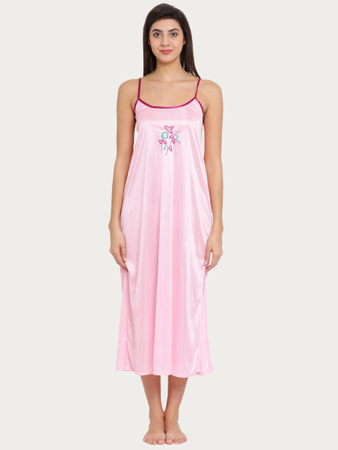 

Clovia Women Pink Embroidered Nightdress