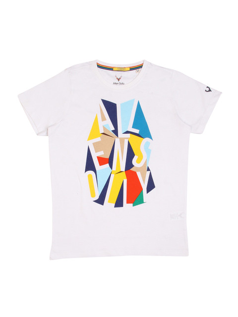 

Allen Solly Junior Boys White Printed Round Neck T-shirt