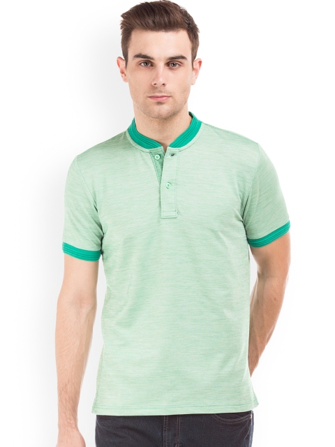 

Ruggers Men Green Solid Polo Collar T-shirt