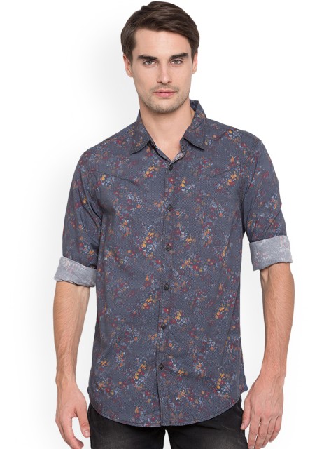 

SPYKAR Men Grey Slim Fit Printed Casual Shirt